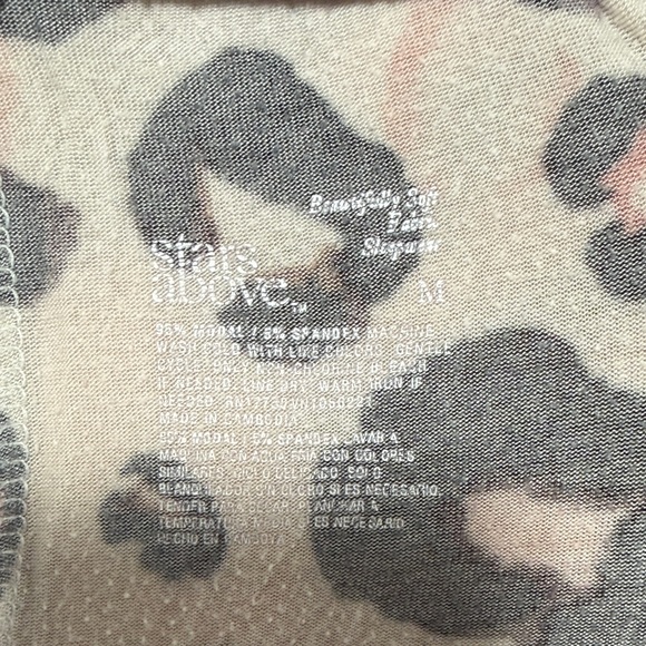 Stars Above Leopard Print Pajama Pants - Black and Pink - Picture 2 of 3